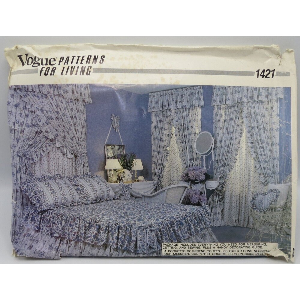Vogue Patterns For Living 1421 Home Decor Bedroom Ensemble 80s Vintage